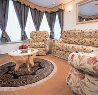Photograph of an interior of a caravan