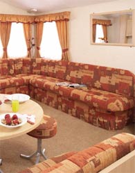 Photograph of an interior of a caravan